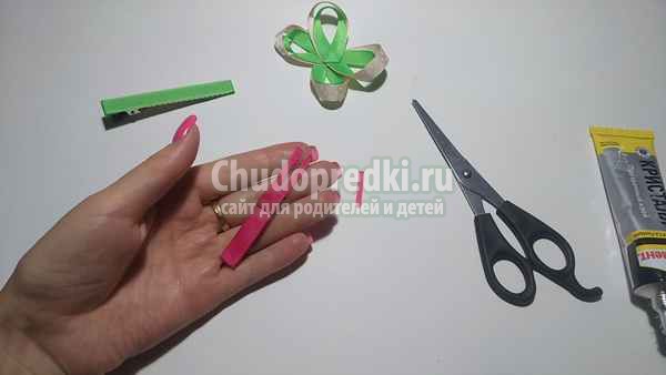 Заколка из репсовых лент Бабочка