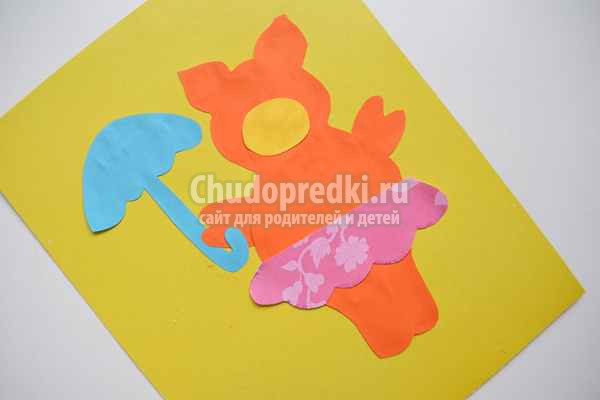 Детская аппликация Свинка