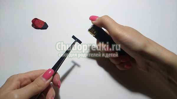 заколка из лент божья коровка