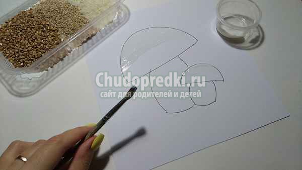 аппликация грибы