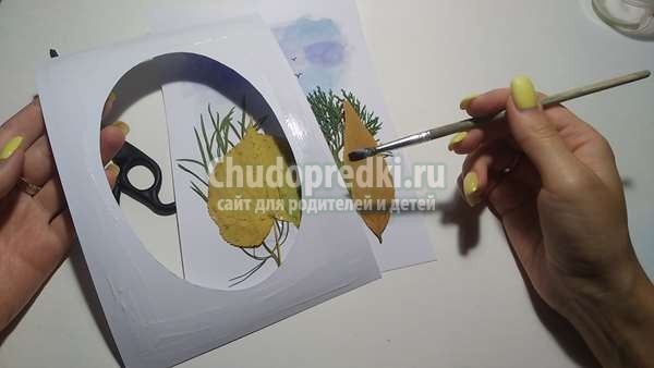Аппликация из листьев