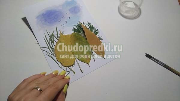 Аппликация из листьев