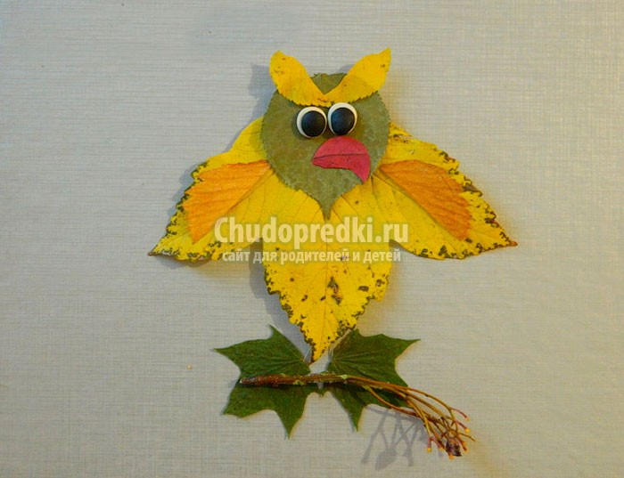 Аппликация из осенних листьев