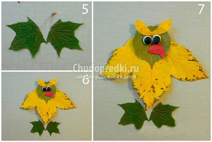 Аппликация из осенних листьев
