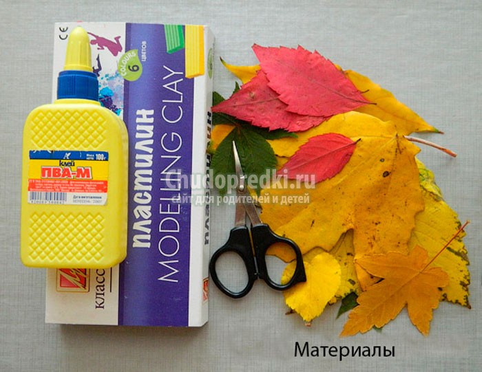 Аппликация из осенних листьев