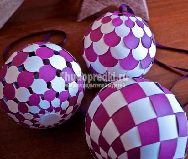 елочные игрушки из бумаги