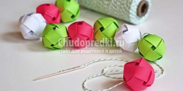 елочные игрушки из бумаги