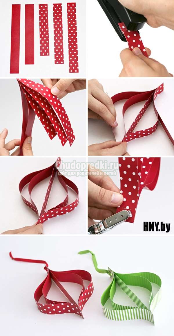 елочные игрушки из бумаги