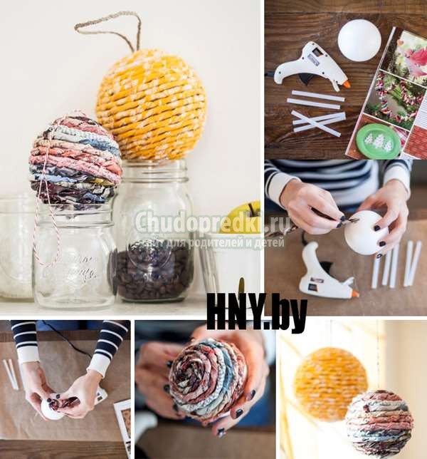 елочные игрушки из бумаги