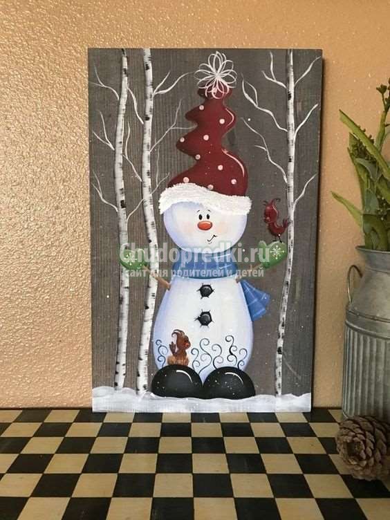 Открытка Снеговик