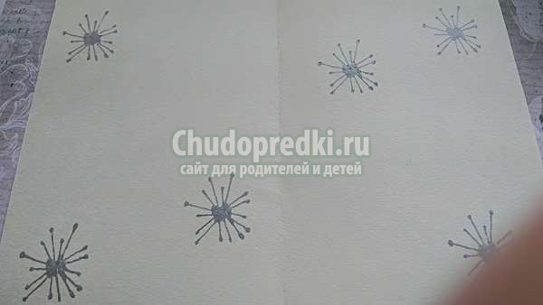 Новогодняя открытка со снеговиком