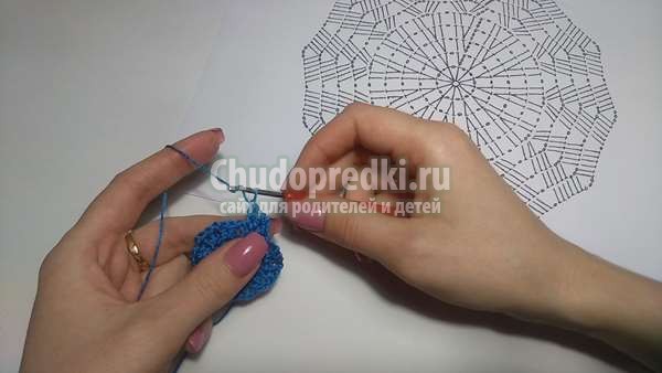 круглый мотив крючком