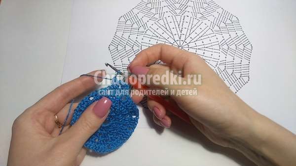 круглый мотив крючком