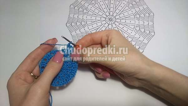 круглый мотив крючком