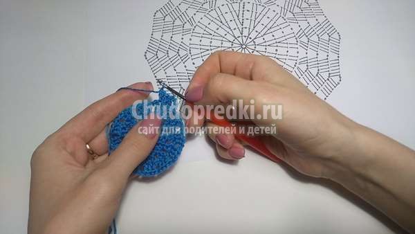 круглый мотив крючком