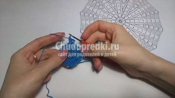 круглый мотив крючком