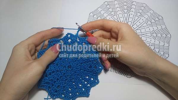 круглый мотив крючком