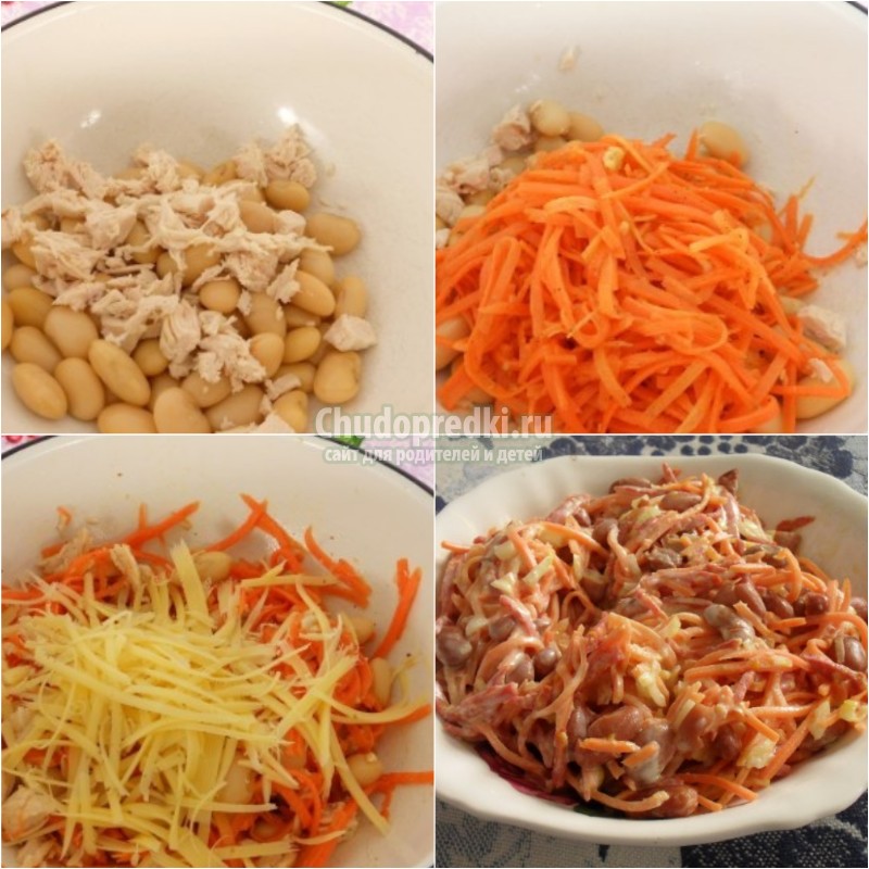 Салат с корейской морковью и курицей. Лучшие рецепты с фото