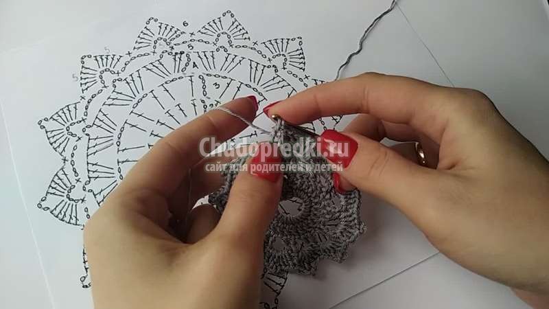 Круглый ажурный мотив крючком