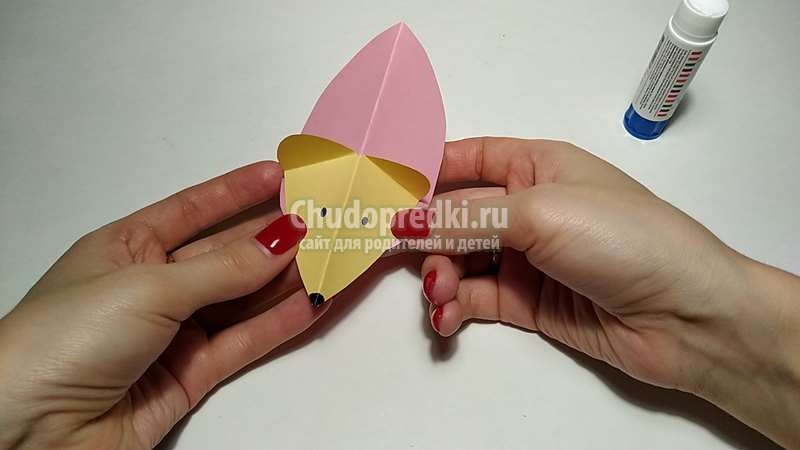 объемная мышка из цветной бумаги