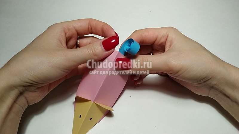 объемная мышка из цветной бумаги