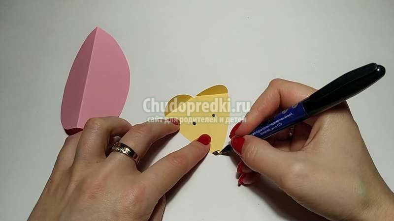 объемная мышка из цветной бумаги