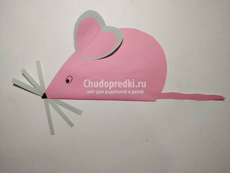 мышь из цветной бумаги