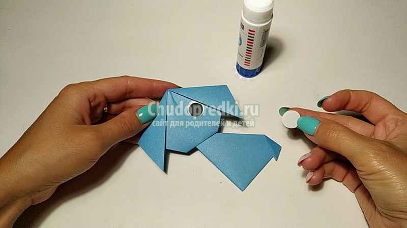 Простая собачка оригами