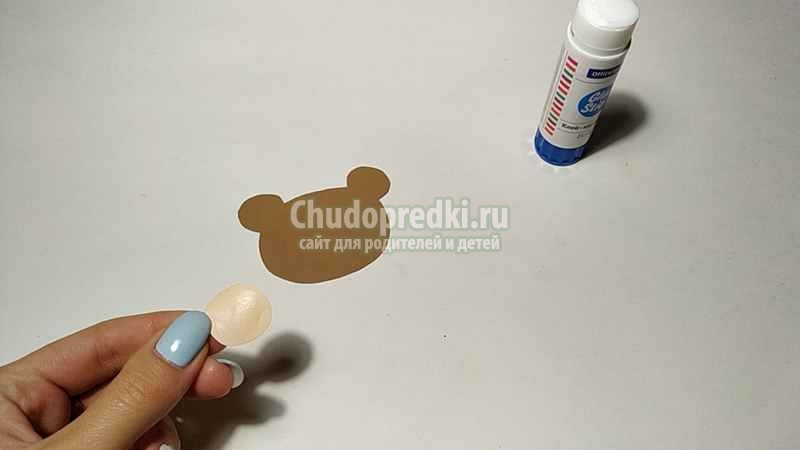 3Д мишка из цветного картона
