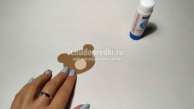 3Д мишка из цветного картона