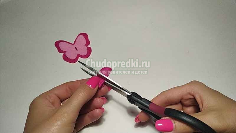 заколка из фетра Бабочка