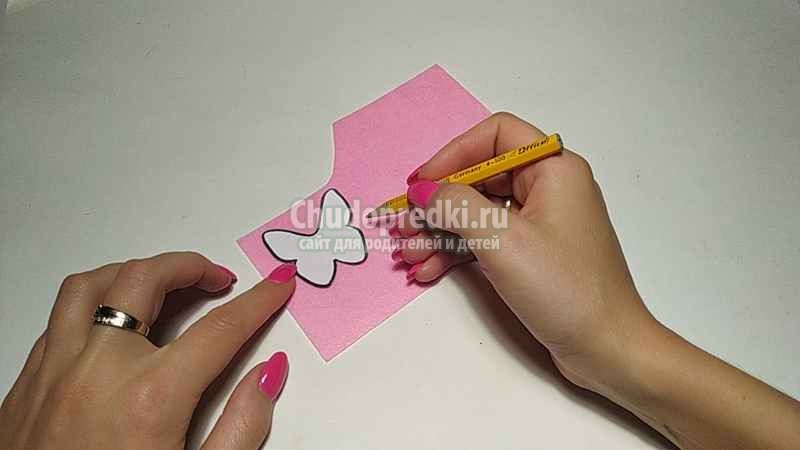 заколка из фетра Бабочка