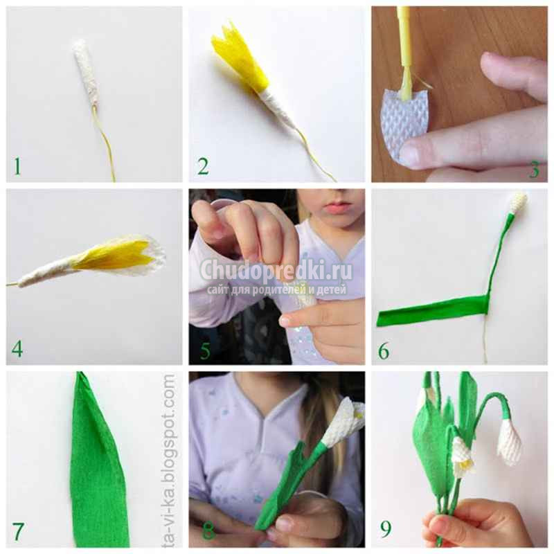 подснежники из бумаги