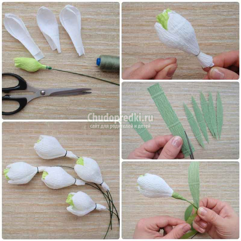 подснежники из бумаги