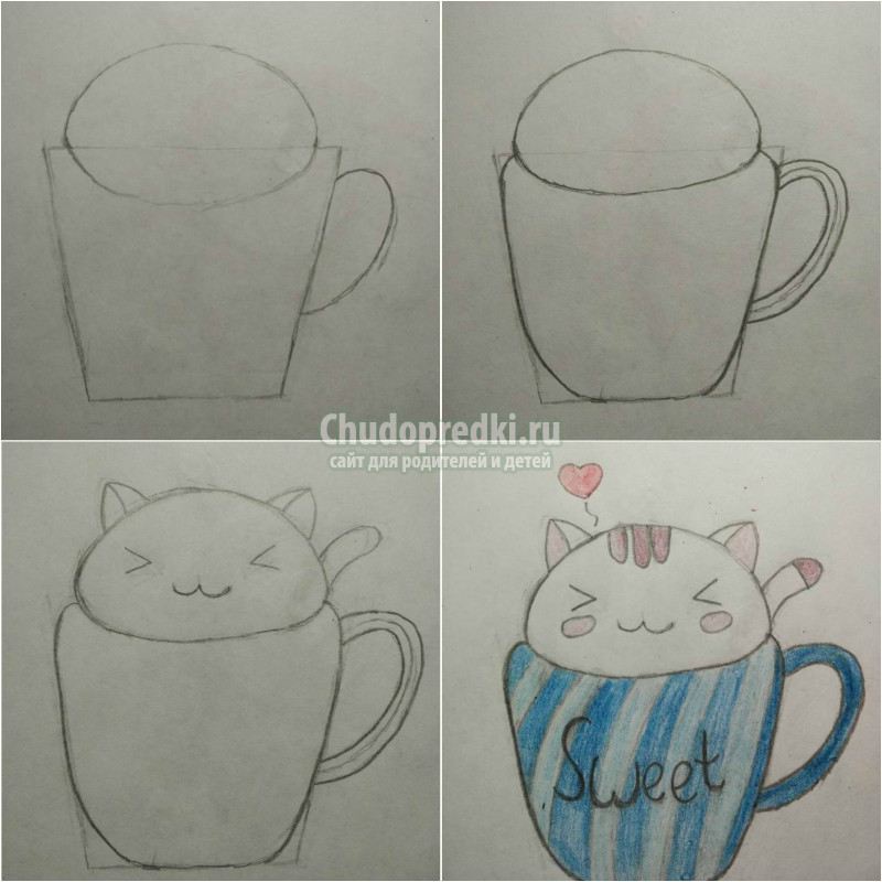 Как нарисовать кошку. Просто и быстро. Поэтапно с фото