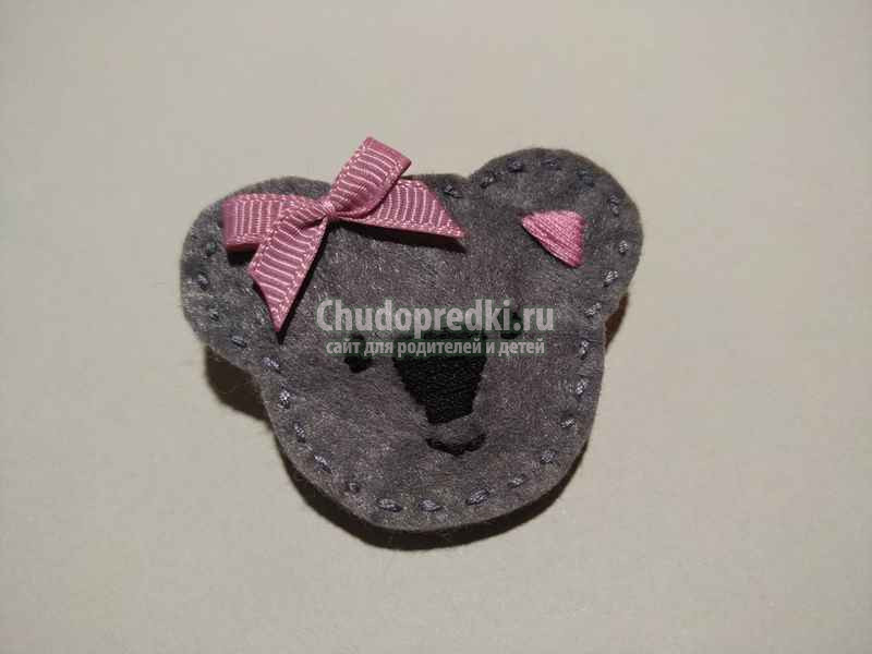 заколка из фетра коала