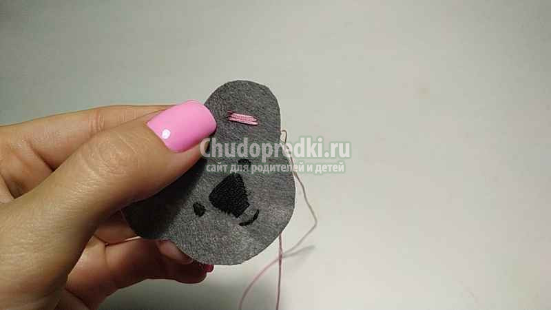 заколка из фетра коала